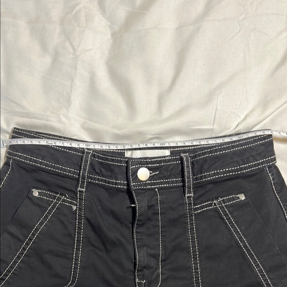 Anthropologie Black Cargo Pants with White Stitching - Picture 5 of 13